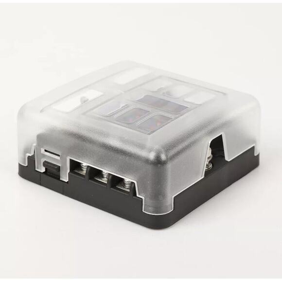 6-Way 12V-24V Auto Marine Car Power Distribution Blade Fuse Holder Box Block Neg - Picture 9 of 10